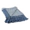 Contemporary Home Living Blue and White Rectangular Checkered Cotton Decorative Throw 50" x 60"